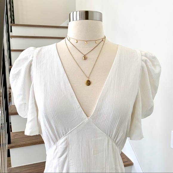 ❌SOLD❌ NWT Zara Textured Midi Dress White - Picture 8 of 9